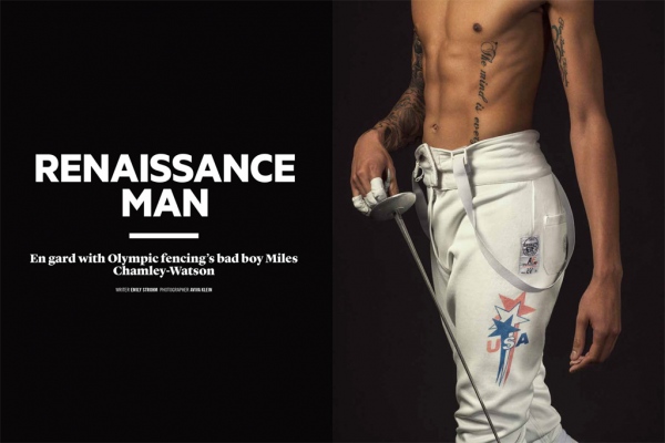 Miles Chamley-Watson ; Fencing Olympian photographed by Aviva Klein - copyright 2021